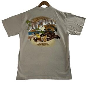 Disney 90s Vintage Tshirt‎ Mens Large Beige Goofy Going Coastal